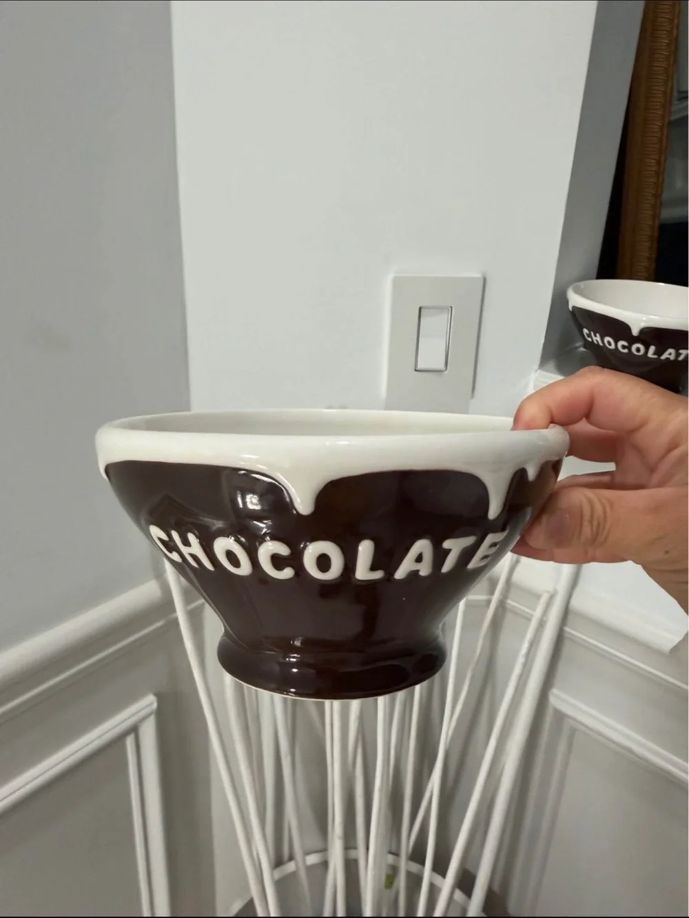 Pottery barn Chocolate Drip ice cream  Bowls - Set of 2